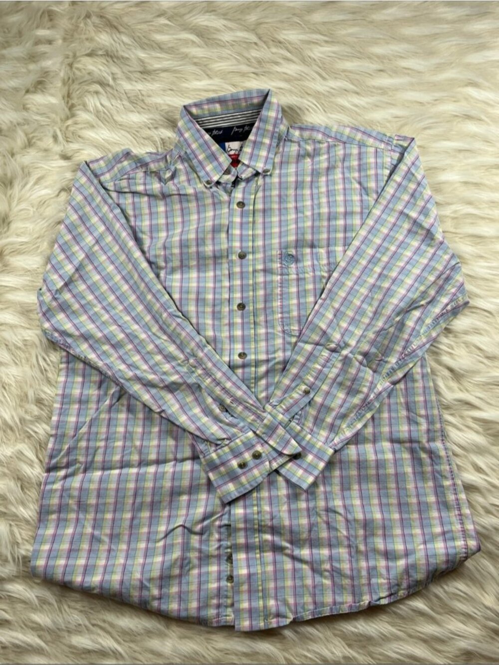 Wrangler George Strait Western Shirt L Multi Color Check